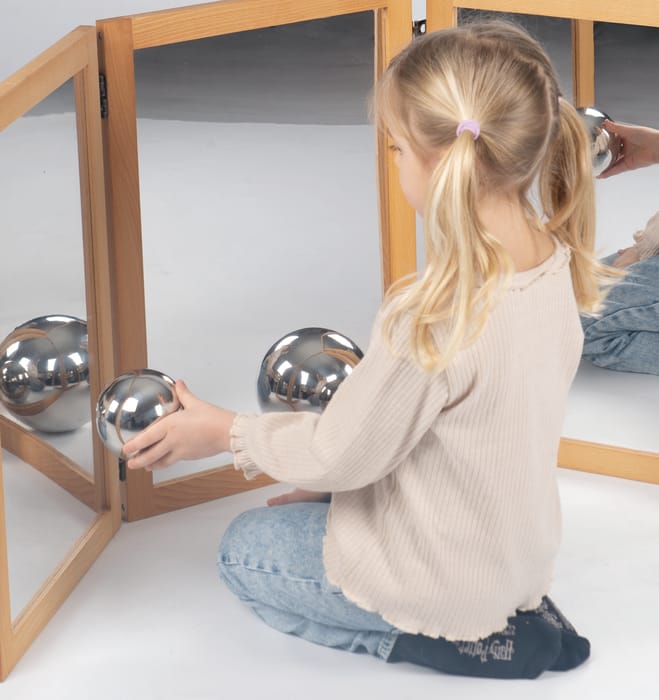 Steel Mirror Balls, 4 pcs
