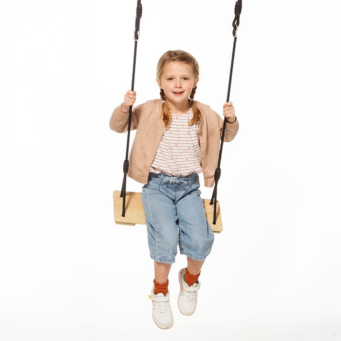 Wooden Swing 44x17.5 cm (Black Rope)