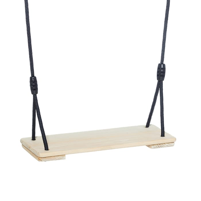 Wooden Swing 44x17.5 cm - 6 m (Black Rope)