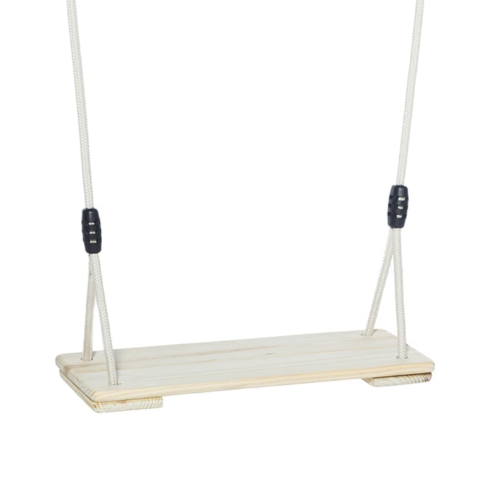 Wooden Swing 44x17.5 cm - 6 m (Beige Rope)
