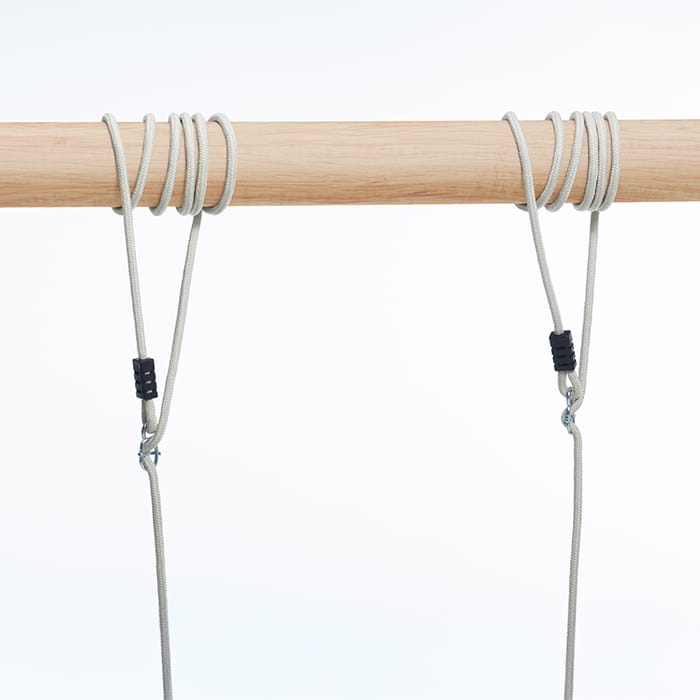 Wooden Swing 44x17.5 cm - 6 m (Beige Rope)
