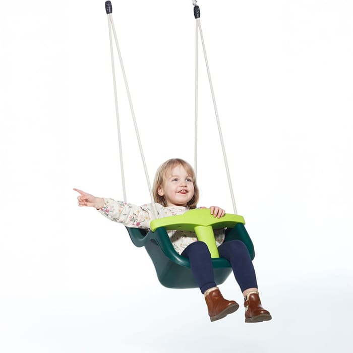 Baby Swing - Dark Green/Lime (Beige Rope)