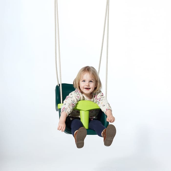Baby Swing - Dark Green/Lime (Beige Rope)