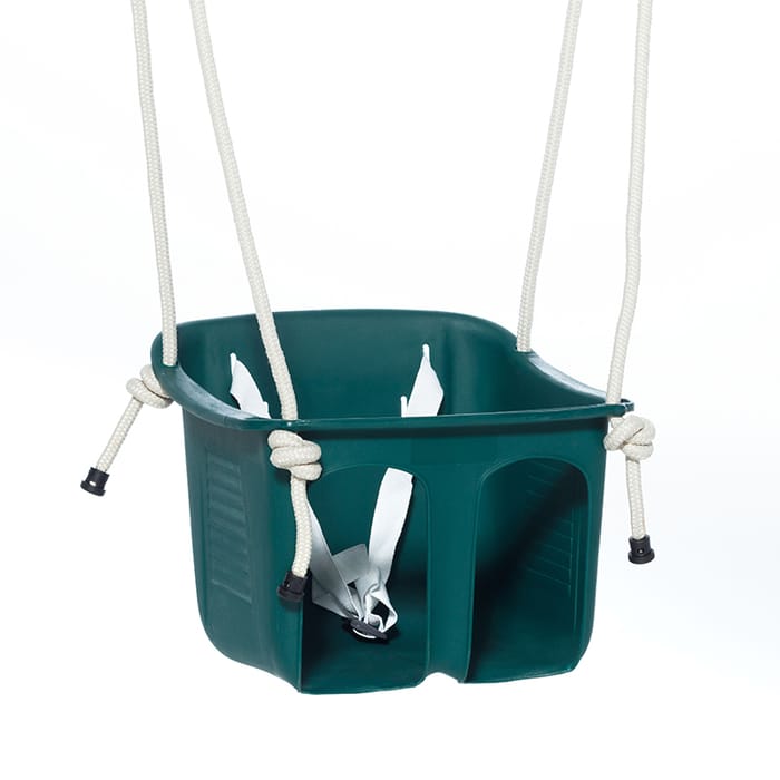 Retro Baby Swing - Dark Green (Beige Rope)