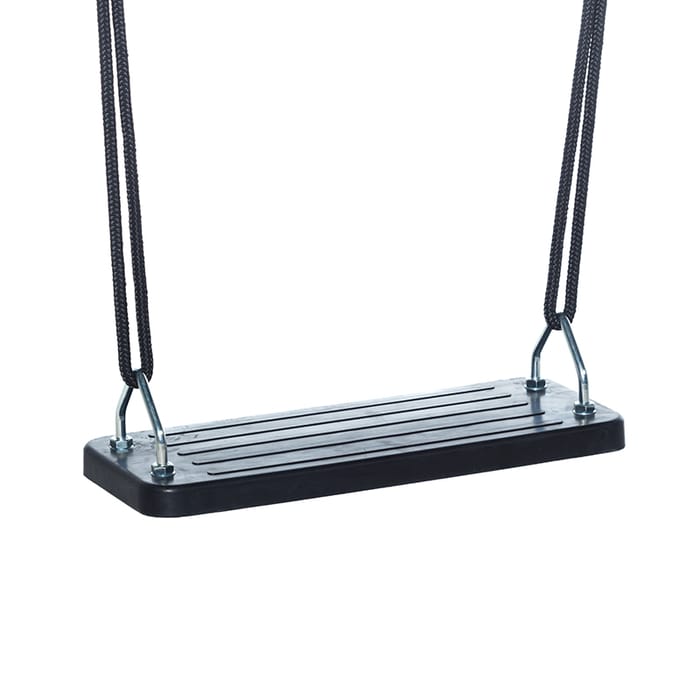 Flat Rubber Swing Seat 44.8x17.8 cm (Black Rope)