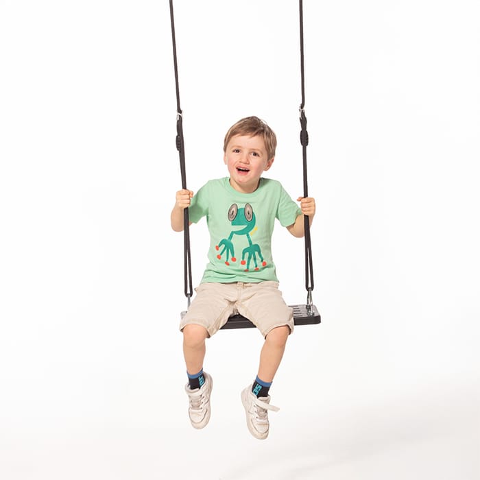 Flat Rubber Swing Seat 44.8x17.8 cm (Black Rope)