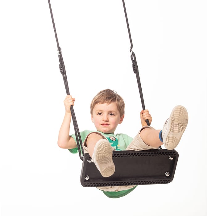 Flat Rubber Swing Seat 44.8x17.8 cm (Black Rope)