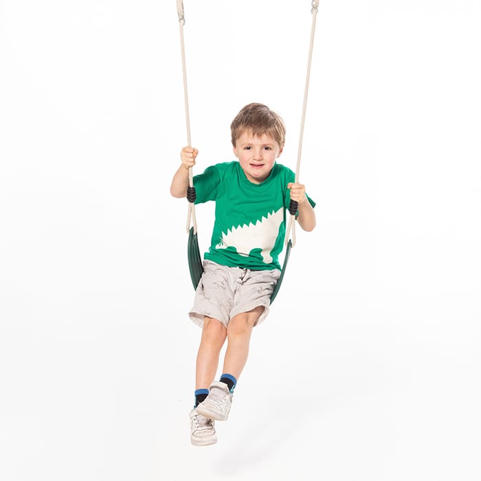 Soft Swing Seat 67x14 cm - Dark Green (Beige Rope)