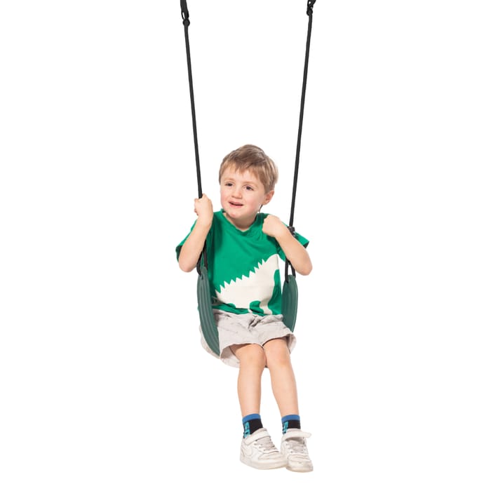 Soft Swing Seat 67x14 cm - Dark Green (Black Rope)
