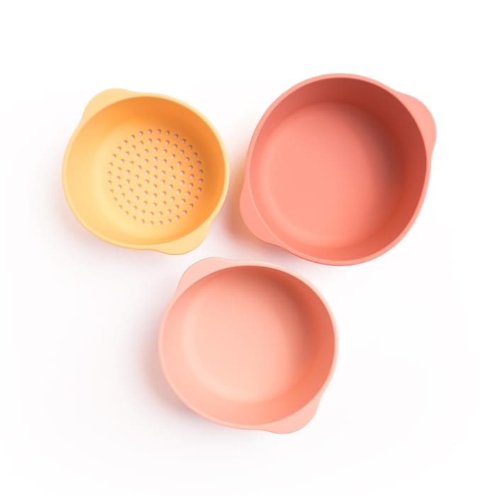 Nesting Bowls for Sensory Play - Coral, 3 pcs