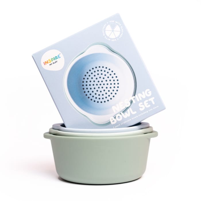 Nesting Bowls for Sensory Play - Green, 3 pcs