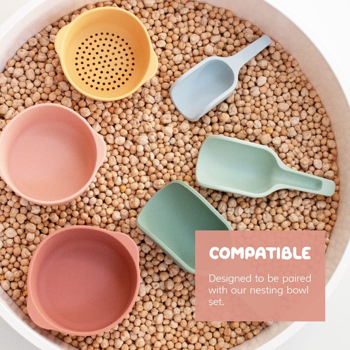 Nesting Scoops for Sensory Play - Coral, 3 pcs