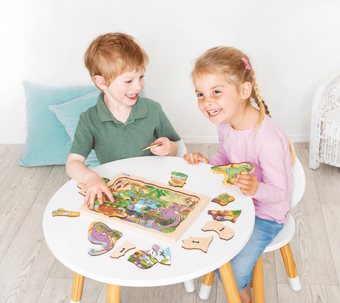 4-in-1 Puzzle with 45 pcs - Dinosaurs