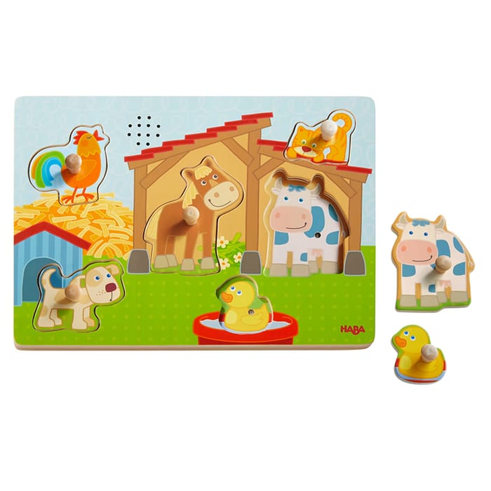 Knob Puzzle with Sounds - Farm Animals