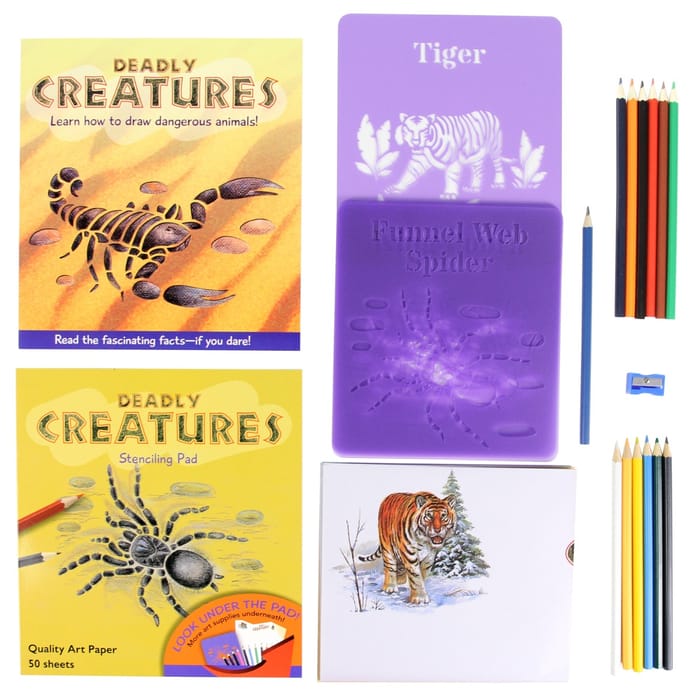 Deadly Creatures Stencil & Colour Kit