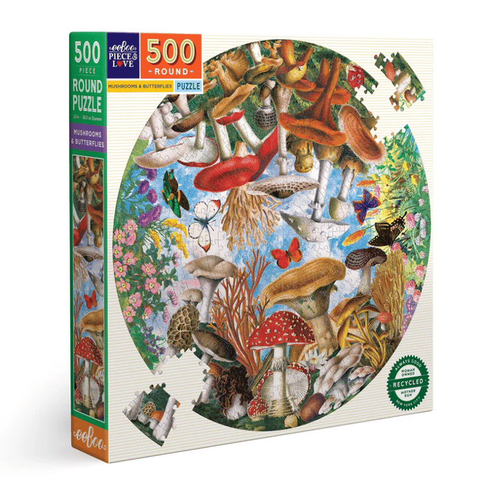 Puzzle - Mushrooms & Butterflies, 500 pcs