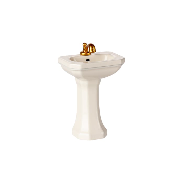 Maileg Bathroom Pedestal Sink for Mice - Off-White