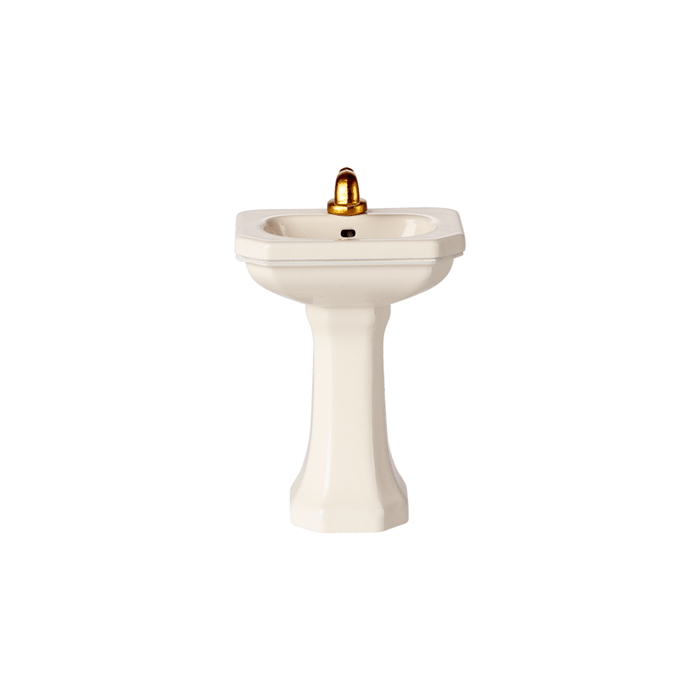 Maileg Bathroom Pedestal Sink for Mice - Off-White