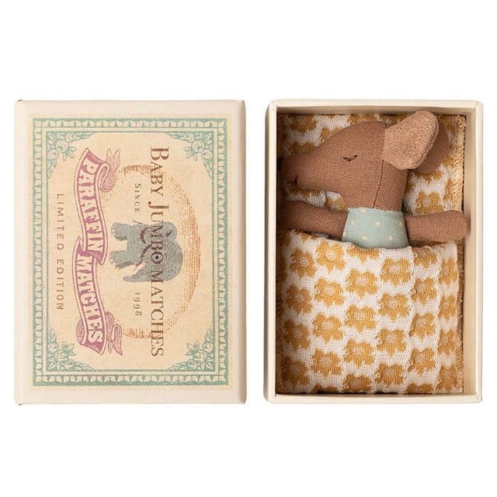 Maileg Baby Mouse in Matchbox - Blue