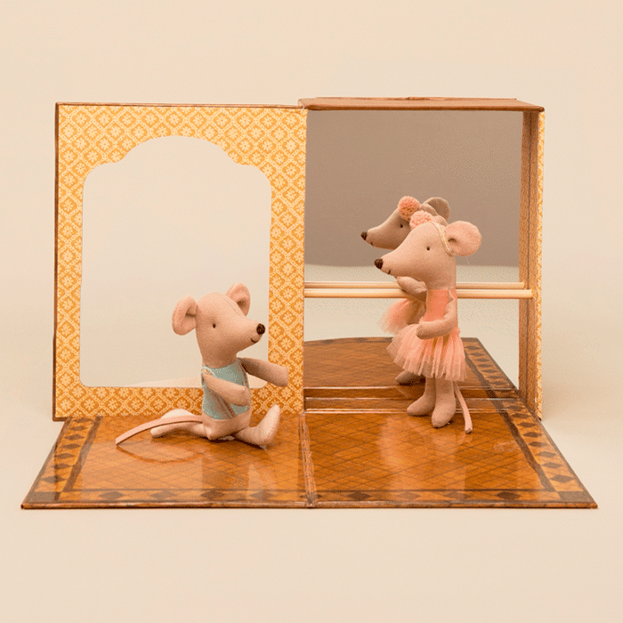 Maileg Ballet Mice Dance Studio - Sister & Brother