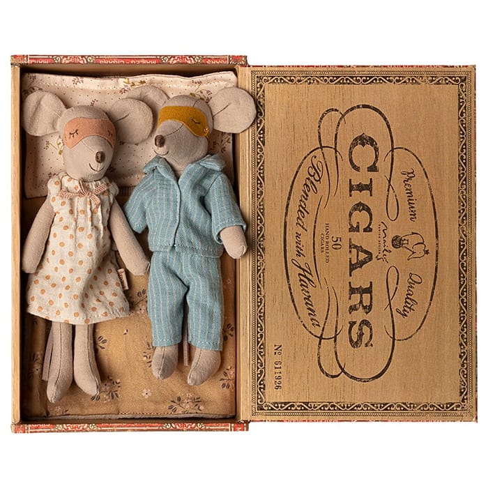 Maileg Mice in Cigar Box - Mama & Papa