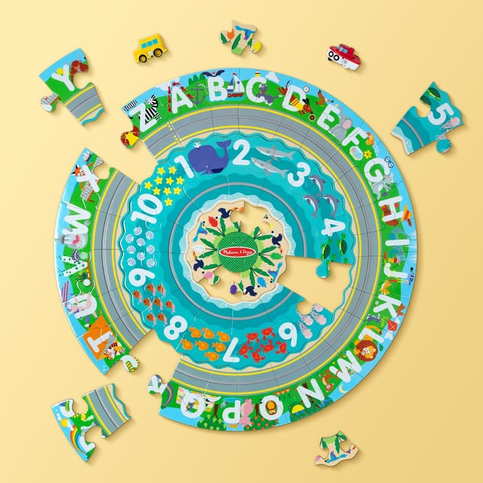 Floor Puzzle - Round the Shore w. Vehicles, 48 pcs