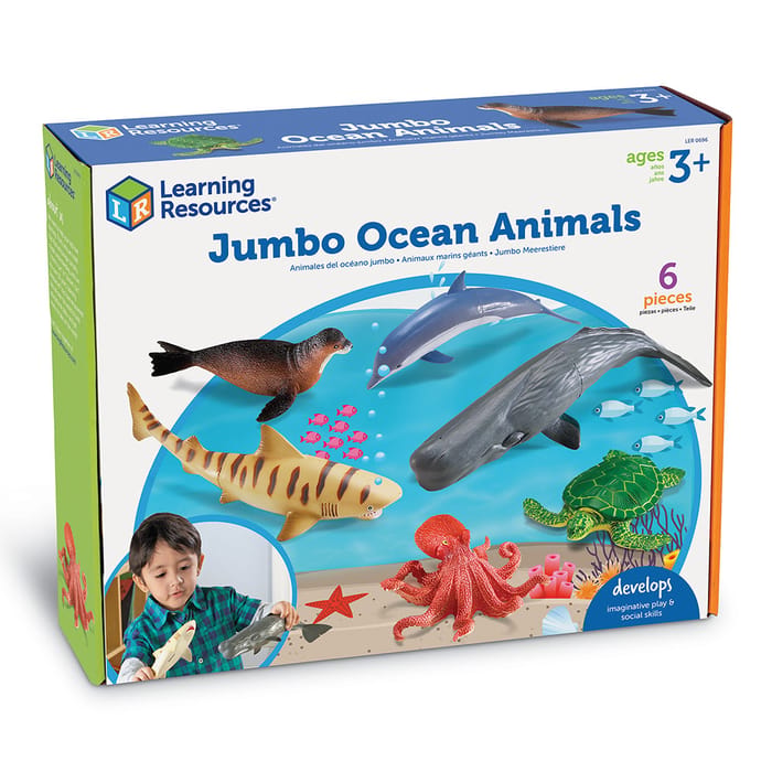 Jumbo Ocean Animals, 6 pcs