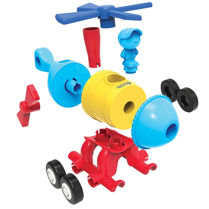 123 Build It! Rocket-Train-Helicopter Building Set
