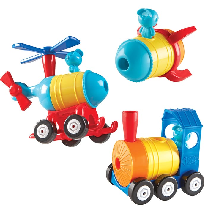 123 Build It! Rocket-Train-Helicopter Building Set