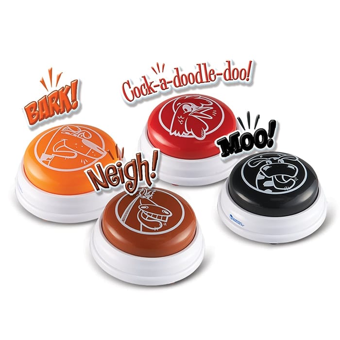 Answer Buzzers - Barnyard Animal Sounds, 4 pcs