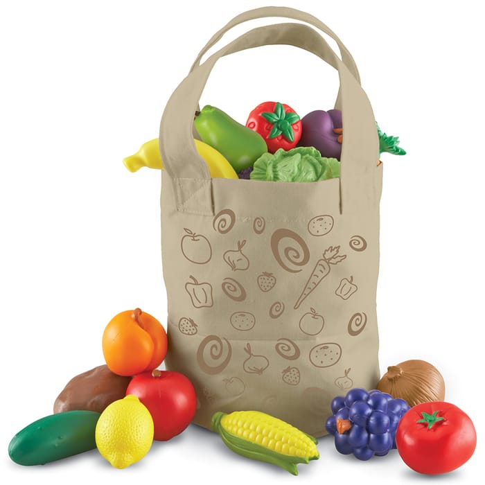 Play Food - Fruit & Veggies Tote, 16 pcs