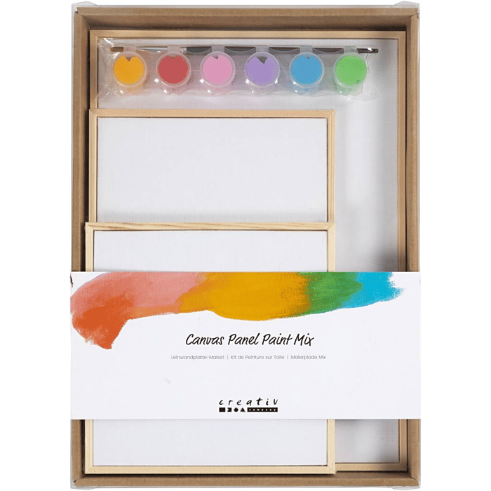 Paint Set with 3 Canvases - Colourful