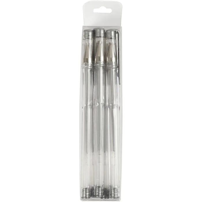 Gel Roller Pens - Silver, 6 pcs