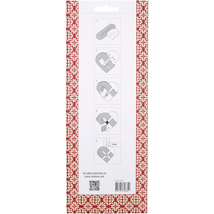 DIY Woven Paper Hearts - Red/White, 8 pcs