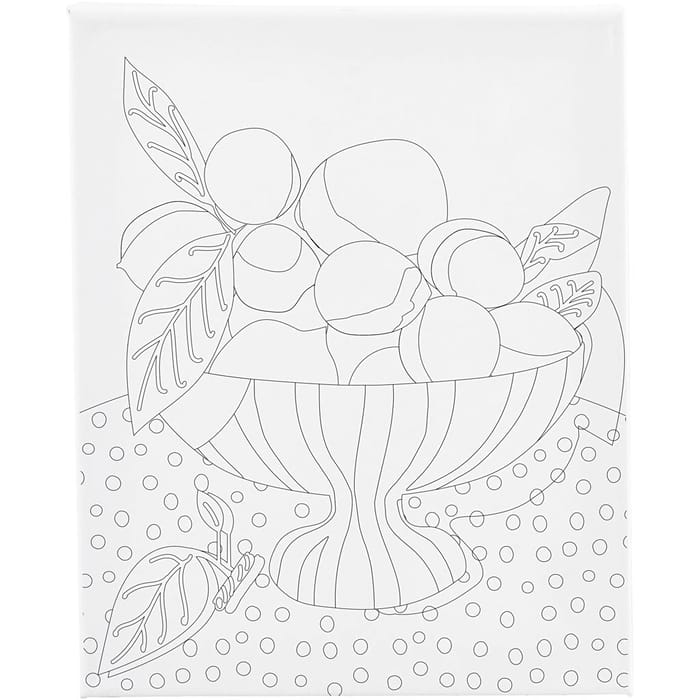 Colour-In Canvas 24x30 cm - Fruit Bowl