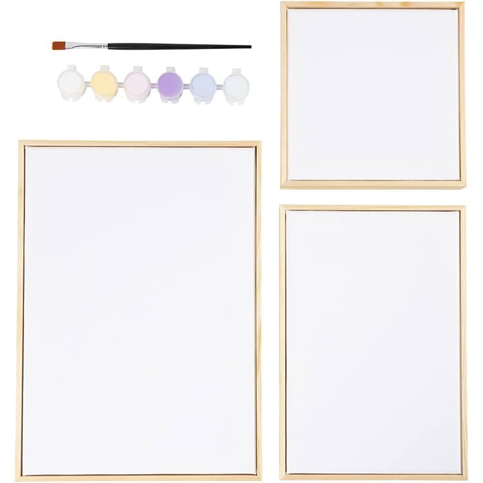 Paint Set with 3 Canvases - Pastel