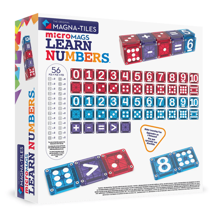 Magna-Tiles | microMAGS Learn Numbers, 56 pcs