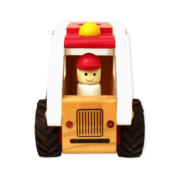 Ambulance with Rubber Wheels, H: 9.5 cm