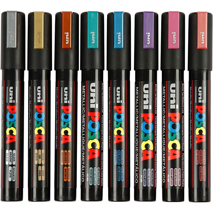 Posca Markers PC-5M - Metallic, 8 pcs