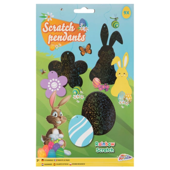 Scratch Ornaments - Easter, 9 pcs