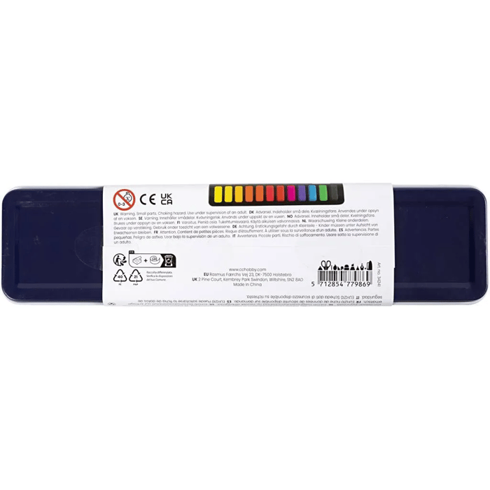 Watercolour Set incl. Brush - Pastel, 12 Colours