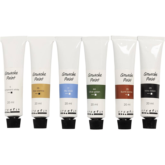 Gouache Paint 20 ml. - Natural Colours, 6 pcs