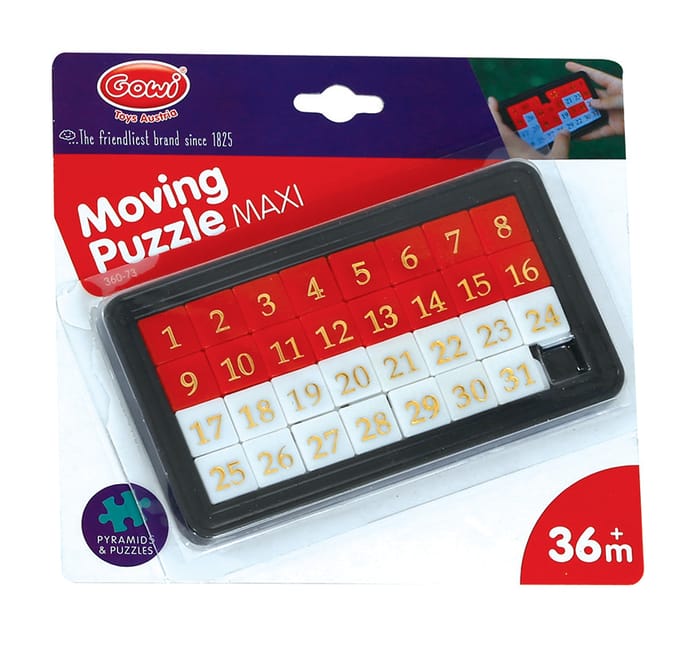 Sliding Puzzle with Numbers (1-31)
