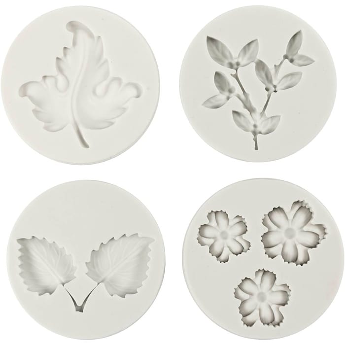 Silicone Mould - Leaves & Flowers, 6 Designs