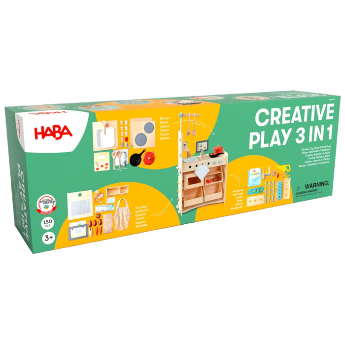 3-in-1 Play Kitchen/Grocery Store/Workshop Station