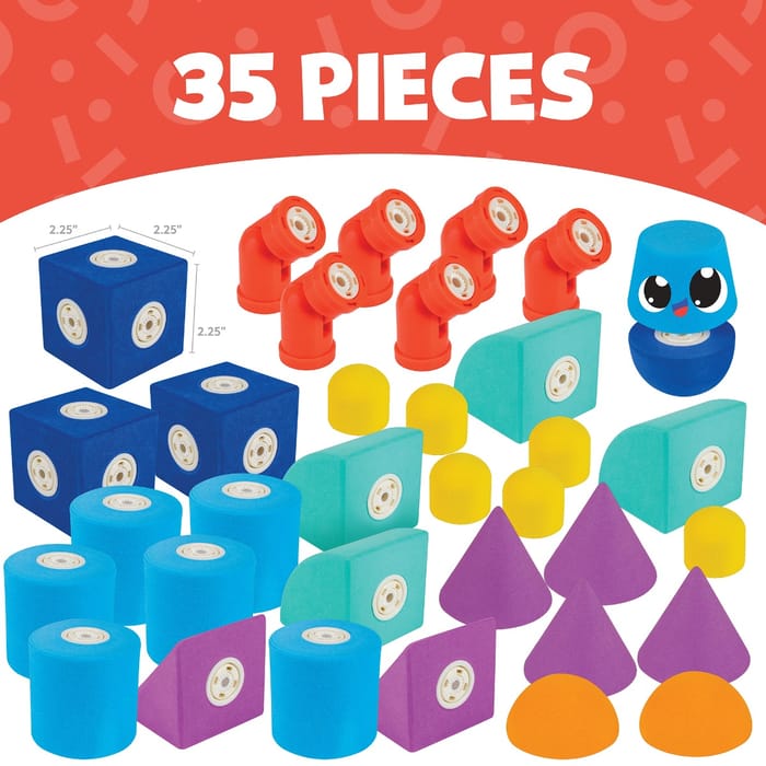 Magnetic Foam Blocks - Castle, 35 pcs