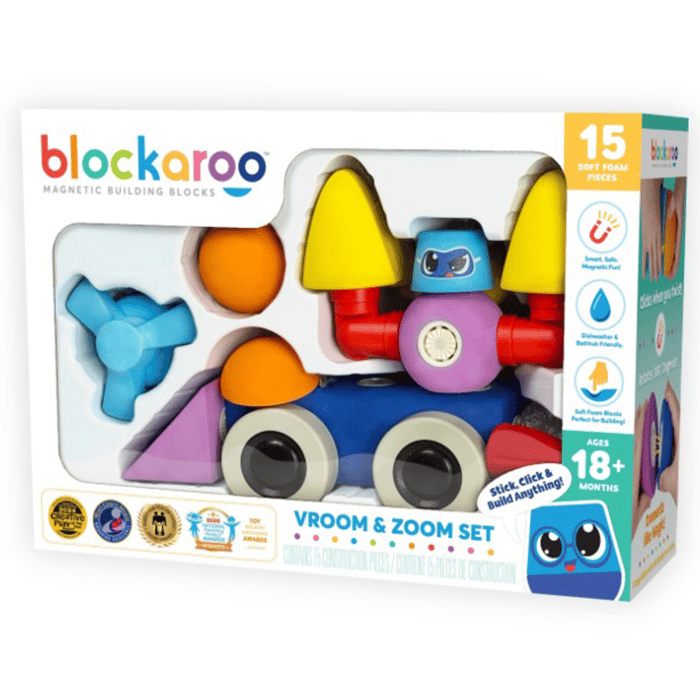 Magnetic Foam Blocks - Vroom & Zoom, 15 pcs