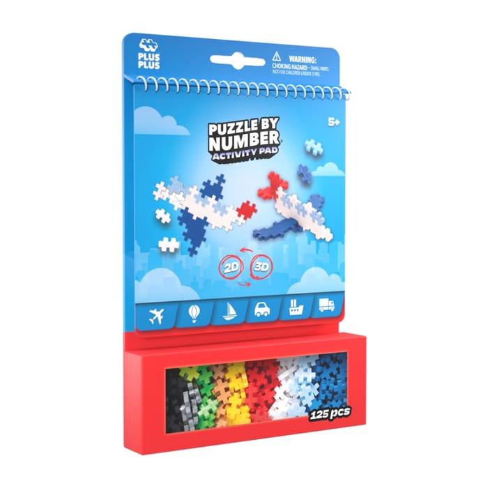 Plus-Plus - Activity Pad, Transportation, 125 pcs