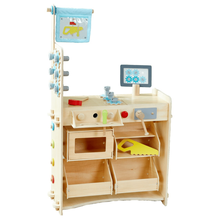 3-in-1 Play Kitchen/Grocery Store/Workshop Station