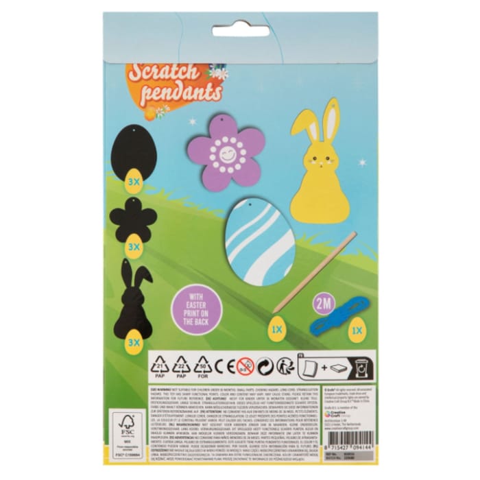 Scratch Ornaments - Easter, 9 pcs